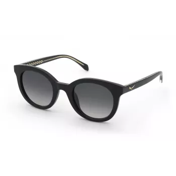 Okulary przeciwsłoneczne damskie Zadig & Voltaire SZV456-500700 prostokątne czarna oprawka szare soczewki 50mm