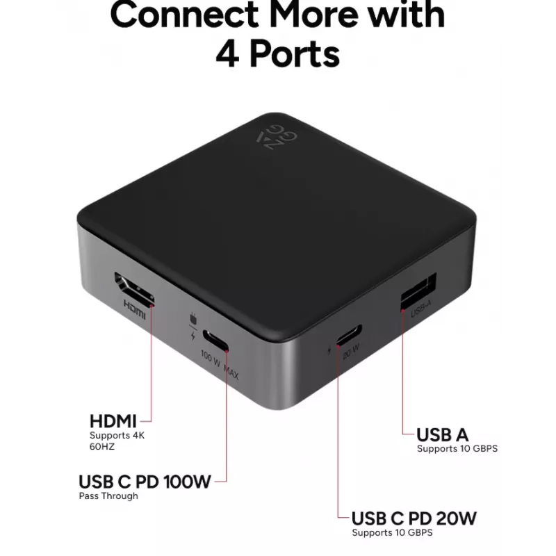 ZAGG 4 Port Hub Black/Grey