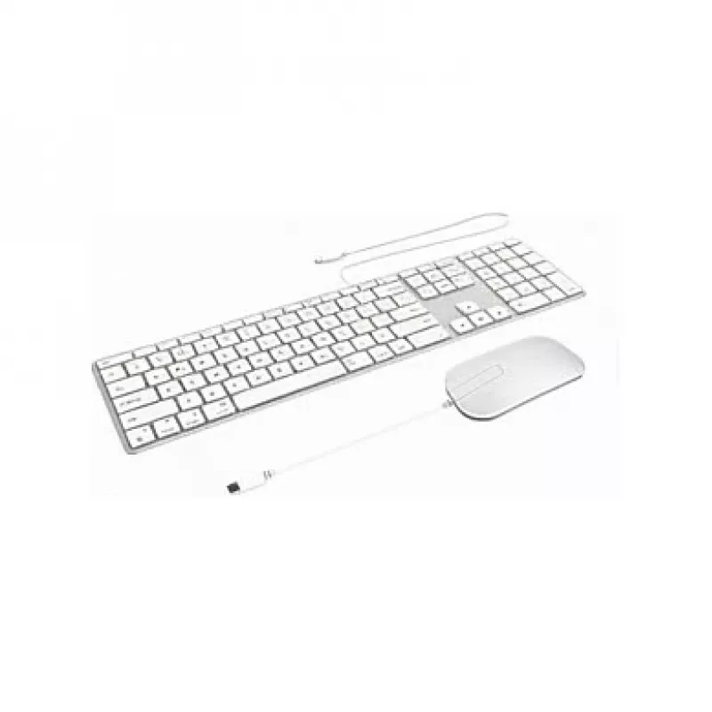 ZAGG Wired USB-C Keyboard and Mouse for Apple Devices - Silver (Swiss Layout)