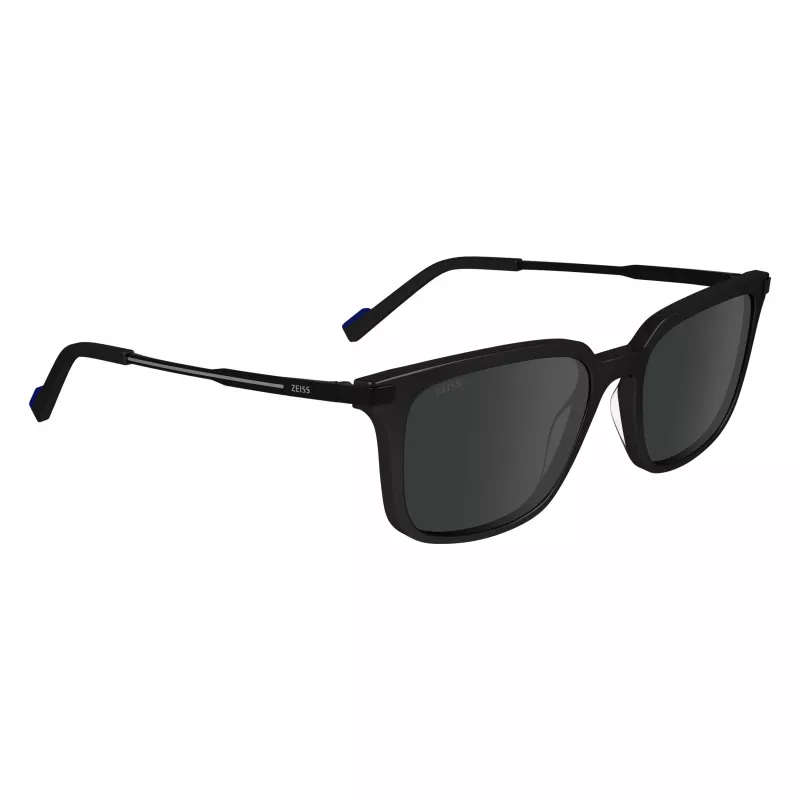 Okulary przeciwsłoneczne ZEISS MAN ZS24719S-1 - Czarna oprawka acetatowa, szare soczewki poliwęglanowe, 54/18/145 mm