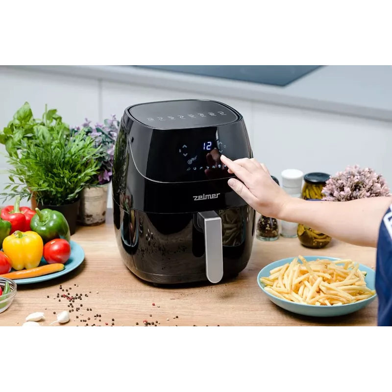 Zelmer ZAF5500B Elektra 5L Cyfrowa frytkownica beztłuszczowa - 1500W, Czarna