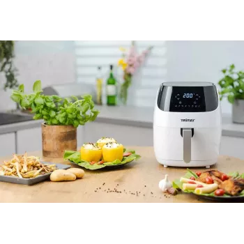 Zelmer ZAF5501W Frytownica beztłuszczowa, 5L, 1500W, Dotykowy panel, Biała