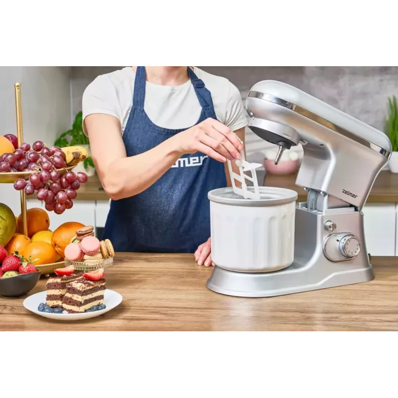 Zelmer ZKR1360 Robot kuchenny – 1300 W, misa 5.5 L, mieszanie planetarne, czarny/srebrny