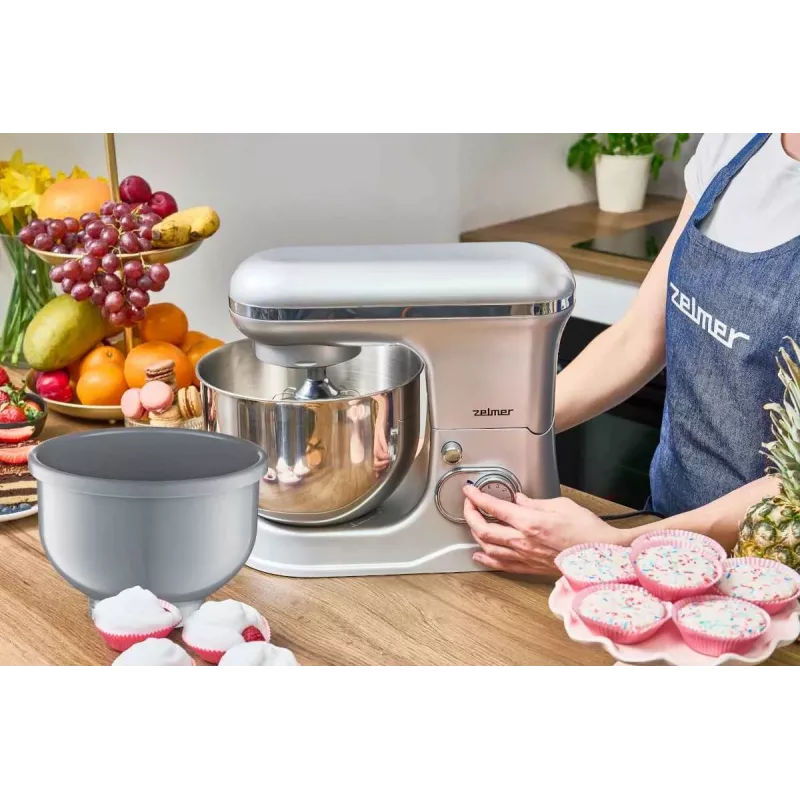 Zelmer ZKR1360 Robot kuchenny – 1300 W, misa 5.5 L, mieszanie planetarne, czarny/srebrny