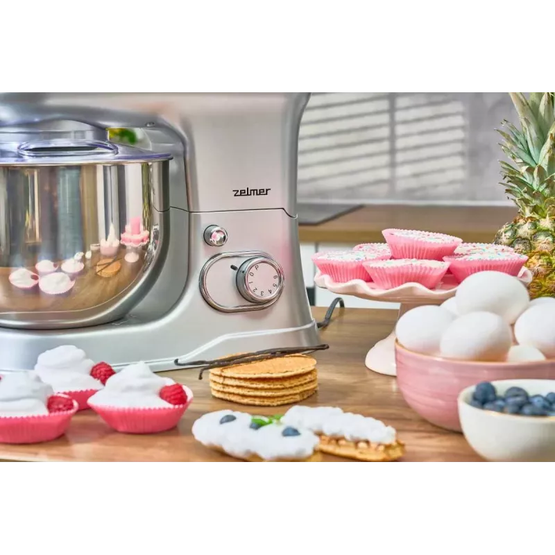 Zelmer ZKR1360 Robot kuchenny – 1300 W, misa 5.5 L, mieszanie planetarne, czarny/srebrny