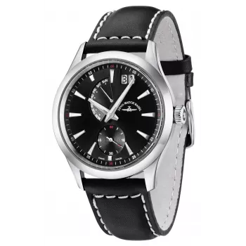 ZENO MAN 6662-7004Q-G1 Swiss Quartz Męski Zegarek 42mm Czarna Tarcza Skórzany Pasek