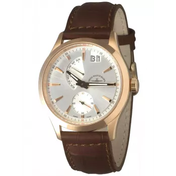 ZENO MAN 66627004QPRF 42mm Swiss Automatic Watch Black Dial Brown Leather