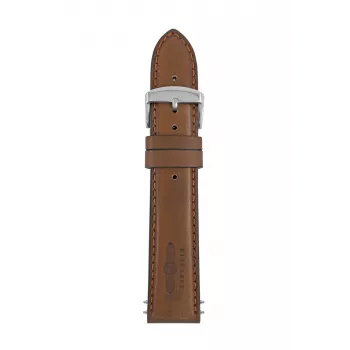 Zeppelin Pasek do zegarka ze skóry naturalnej brązowy 22 mm