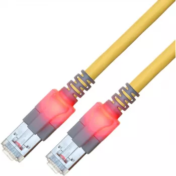 Kabel krosowy ZVK GmbH EasyLan DualBoot LED CAT 6 SFTP RJ-45 męski do RJ-45 męski 50cm Żółty CS1OYCDCD0005
