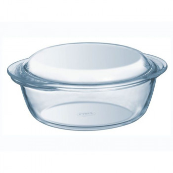 Naczynie żaroodporne szklane PYREX Essentials z pokrywką, 2,1 l, okrągłe, szkło borokrzemowe, przezroczyste, Ø19 cm