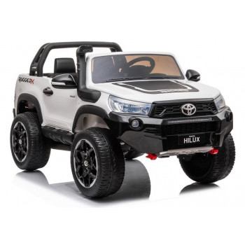LEAN CARS Elektryczny samochód na akumulator Toyota Hilux Biały 12V z pilotem dla rodziców