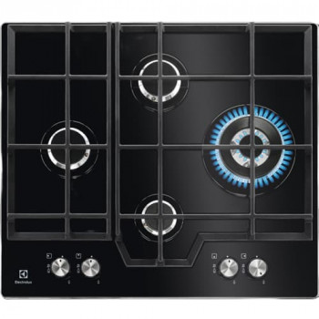 Electrolux KGG6456K 60cm wbudowana płyta gazowa z 4 palnikami, czarne szkło