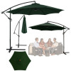 LEAN Parasol ogrodowy boczny z regulacją nachylenia i pokrowcem 350 x 250 cm Zielony