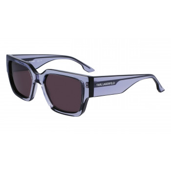 Karl Lagerfeld Unisex KL6142S-020 Kwadratowe Okulary Przeciwsłoneczne, Czarna Oprawka, Szare Soczewki, 55mm