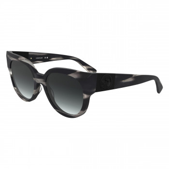 Okulary przeciwsłoneczne damskie Longchamp LO779S-8, kwadratowa oprawka z acetatu, szare gradientowe soczewki, 53-19-140