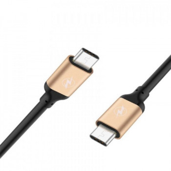 JOYROOM S-M330 kabel USB-C do USB-C 100W szybkie ładowanie pleciony nylonowy kabel do przesyłu danych 2m czarno-złoty