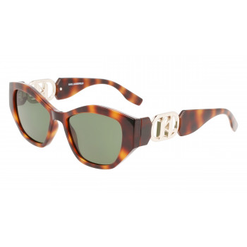 Karl Lagerfeld Damskie Okulary Przeciwsłoneczne KL6086SH-240 Kwadratowe, Oprawki Havana, Brązowe Gradientowe Soczewki, 54mm