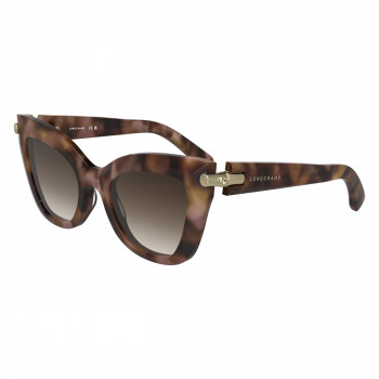 Okulary przeciwsłoneczne damskie Longchamp LO775S-690, oprawki Havana, brązowe gradientowe soczewki, 50mm