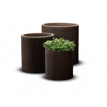 Zestaw doniczek KETER Cylinder Planters S+M+L brązowy