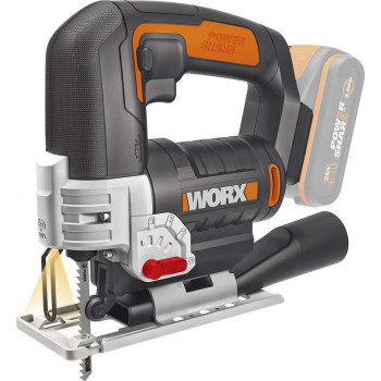 WORX WX543.9 20V wyrzynarka akumulatorowa z 4 ustawieniami wahadłowymi, beznarzędziowa wymiana brzeszczotu, światło LED, zdolność cięcia drewna 80 mm