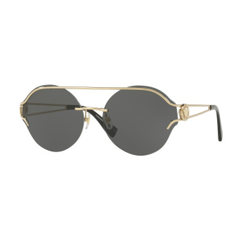 Damskie okulary przeciwsłoneczne Versace VE21841252876 Pilot, blade złoto, szare gradientowe, 61mm