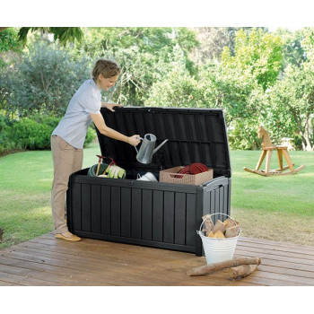 KETER Skrzynia ogrodowa / ławka Glenwood Storage Box 390 L - szary