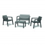 KETER Zestaw mebli ogrodowych Emily Patio Set z poduszkami szary/jasnoszary