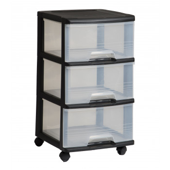 CURVER System 3 szuflad 20L System szuflad 37x39x61cm czarny/przezroczysty