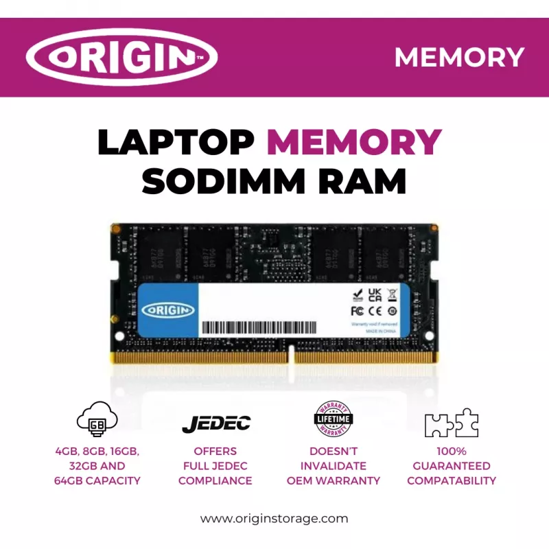 Origin Storage 8 GB DDR4 3200 MHz SODIMM 1Rx16 Non-ECC 1,2 V