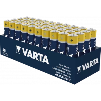 Jednorazowa bateria alkaliczna AAA Varta Longlife Power 1,5 V, 40 szt.
