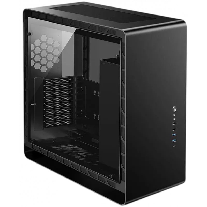 Jonsbo UMX6S E-ATX Midi-Tower, szkło hartowane - czarny