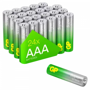GP Super Alkaline Baterie AAA 1.5 V — 24 szt. (model 03024AETA-B24)
