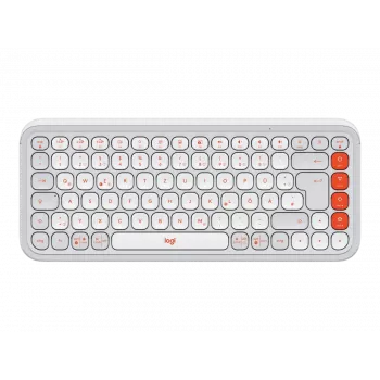 LOGITECH Bezprzewodowa klawiatura - Pop Icon Keys - Ecru i Pomarańcz Qwertz Niemiecki