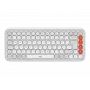 LOGITECH Bezprzewodowa klawiatura - Pop Icon Keys - Ecru i Pomarańcz Qwertz Niemiecki