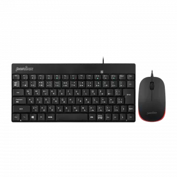 Perixx PERIDUO-212 DE, mini zestaw klawiatury i myszy USB, czarny