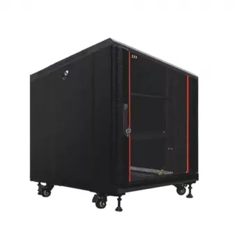 IT-BUDGET SRK zestaw szafy sieciowej 19 cali, 12U, 600 × 600 mm, czarny, 99ITB19SRK1266GSM