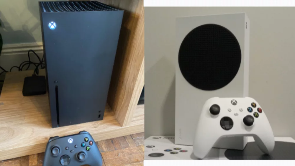 Konsole Xbox Series X i Series S z kontrolerami