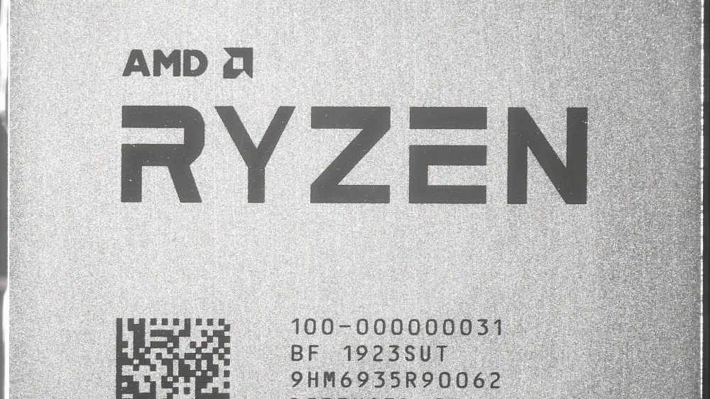 AMD Ryzen processor heat spreader close up